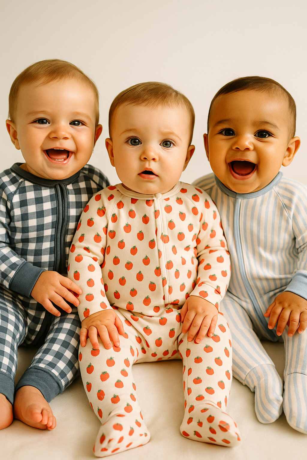 2-way zip baby sleeper -Blue Stripe - bamboo baby romper