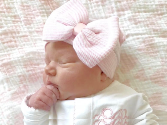 Newborn Pink Bow Hat