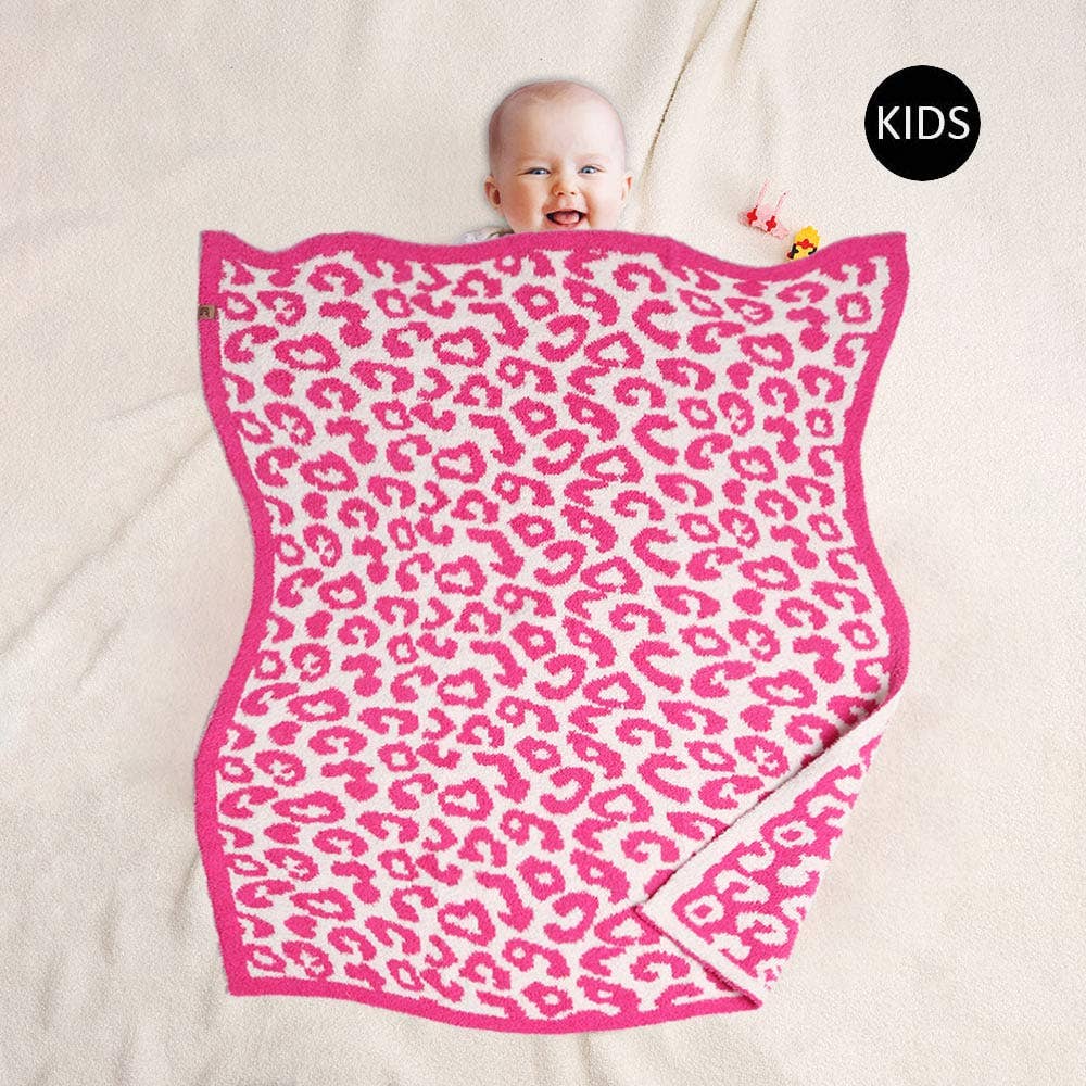 Leopard Patterned Reversible Kids Throw Blanket