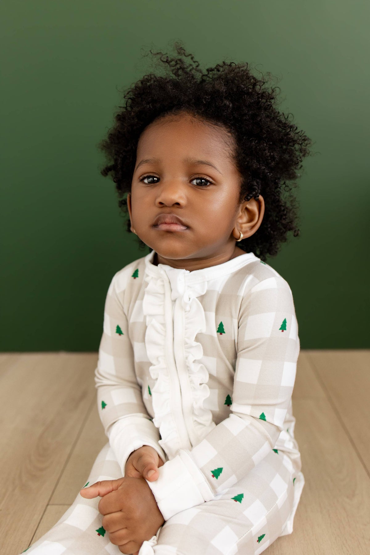 Ruffle Zippy Pajamas - Holiday Gingham