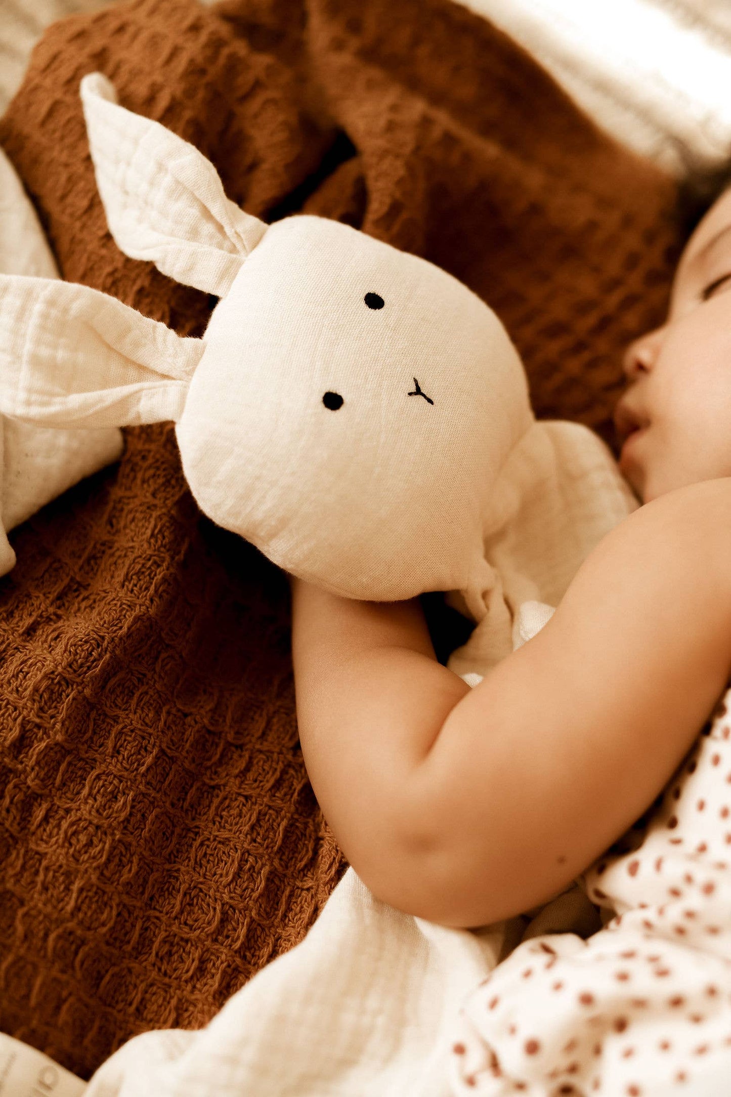Cuddle Security Blanket Soft Muslin Cotton - Bunny (Natural)