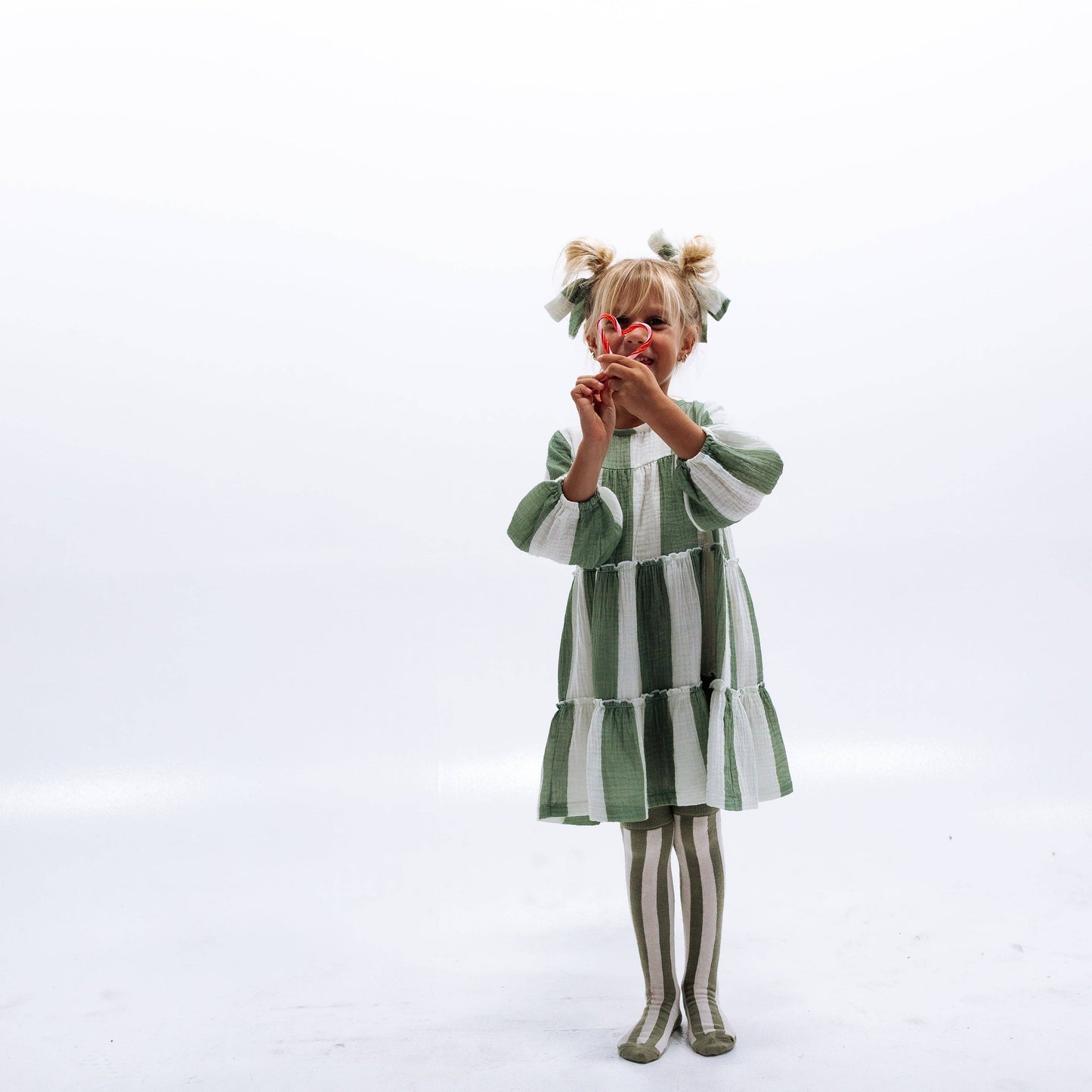 CLEMENTINE DRESS | STRIPED GREEN | GIRLS