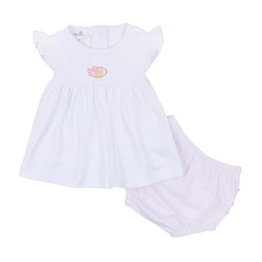 Touchdown Cutie Embroidered Ruffle Diaper Cover Set - Pink