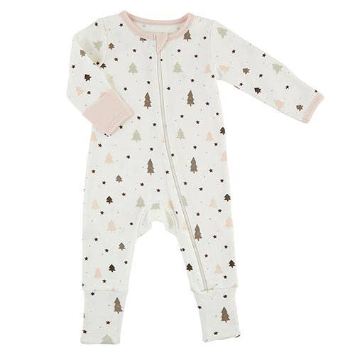 Cozy Romper-Blush Trees