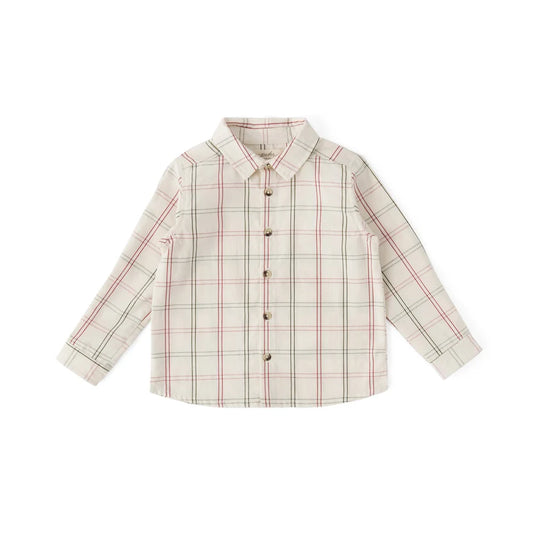 Holiday Check Button-Up Shirt