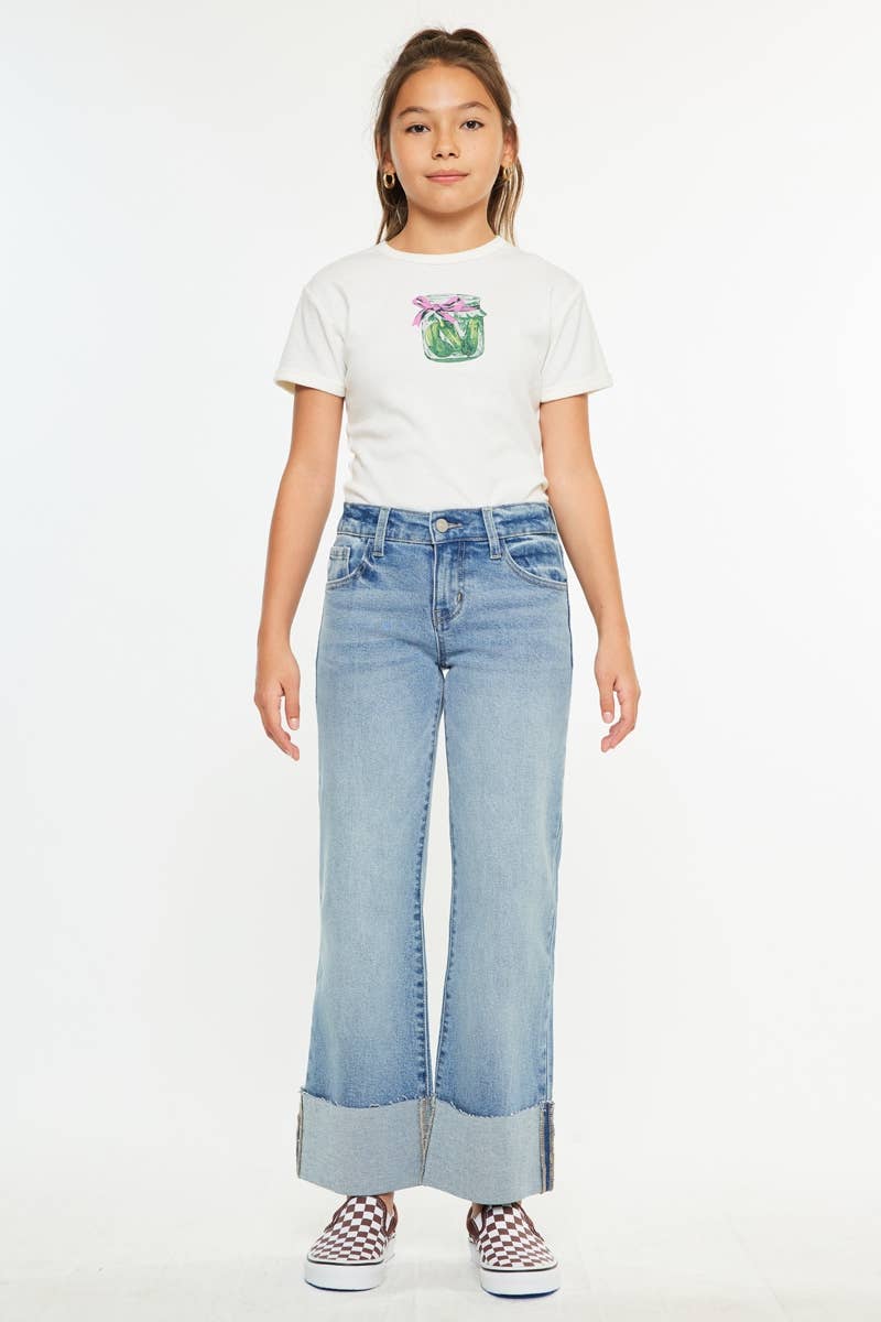 MID RISE WIDE FLARE JEANS-YC78027M