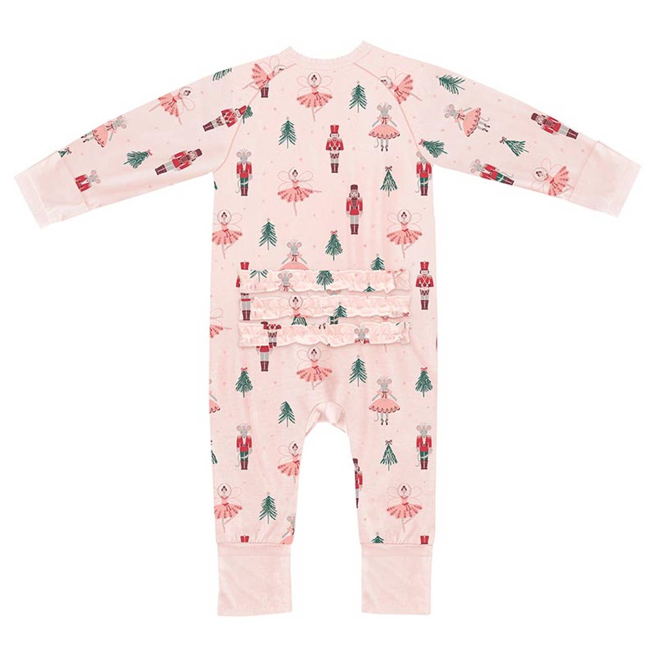 Cozy Romper with Ruffles - Pink Nutcracker