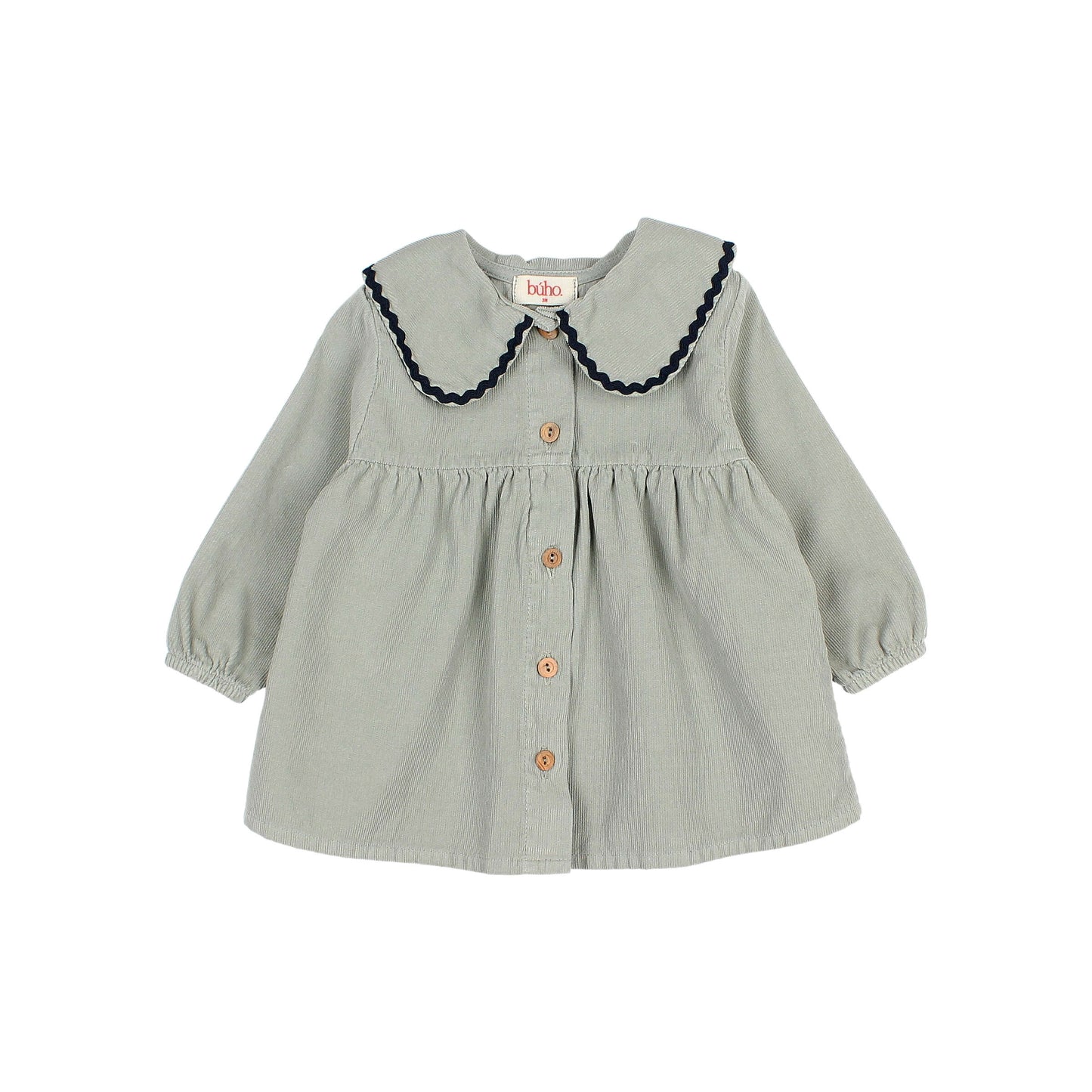 Buho Soft Velour Dress - Eucalyptus