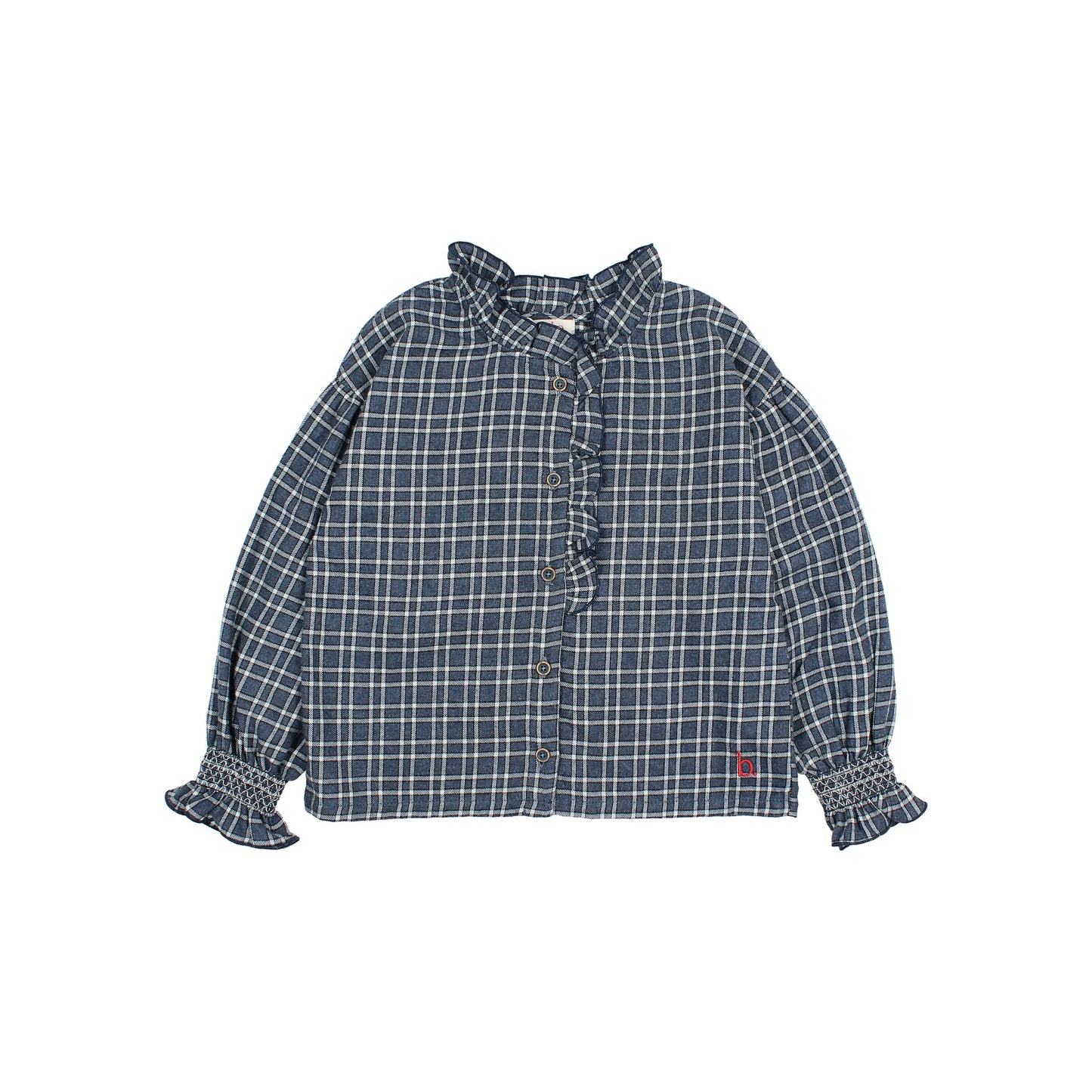 Buho Tartan Blouse - Navy