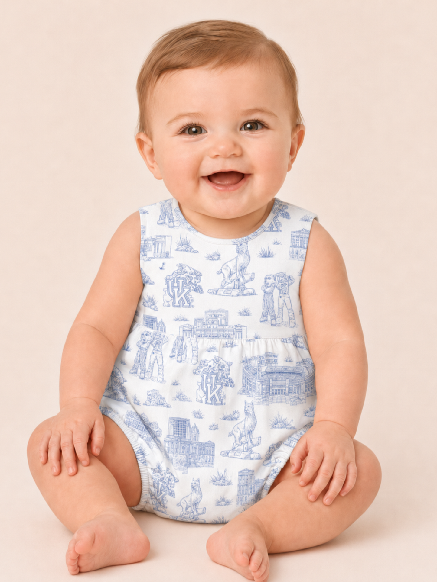 The Baby Team Toile Sleeveless Onesie | Kentucky