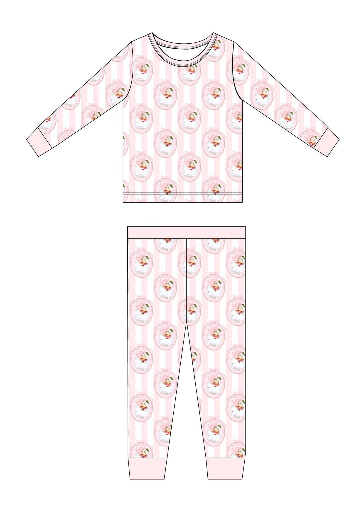 Vintage Santa Pink Pajama Set