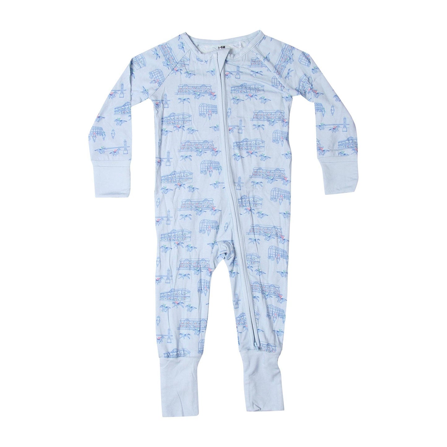 Blue Horse Racing Icons Unisex Kids Pajamas