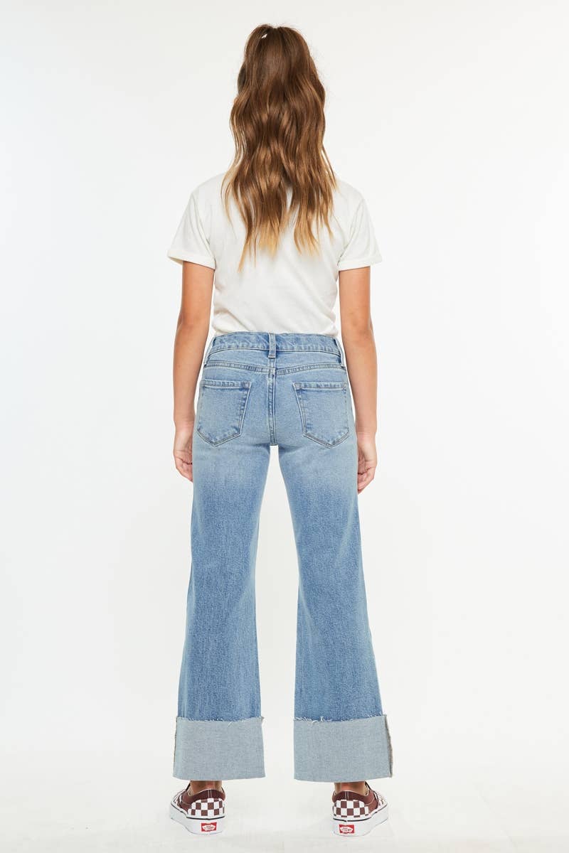 MID RISE WIDE FLARE JEANS-YC78027M
