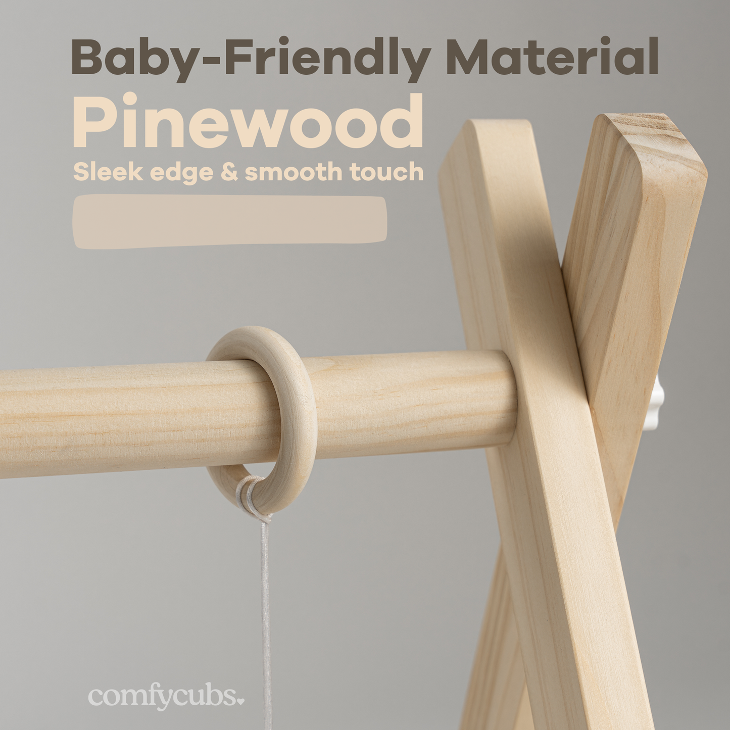 Foldable Baby Play Gym with 5 Hanging Toys by Comfy Cubs
