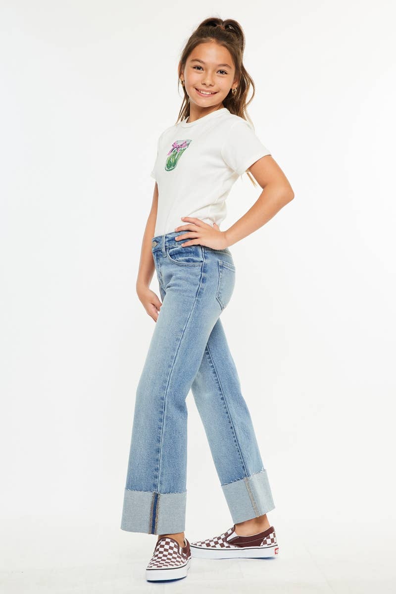 MID RISE WIDE FLARE JEANS-YC78027M