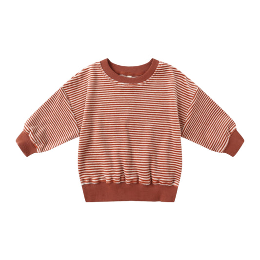 Velour Relaxed Sweatshirt Candy Stripe