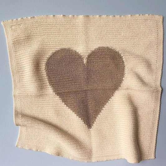 Organic Baby Lovey Blanket- Heart (Handmade)