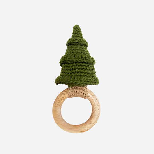 Teether Tree Cotton Crochet Rattle Fall Christmas Forest
