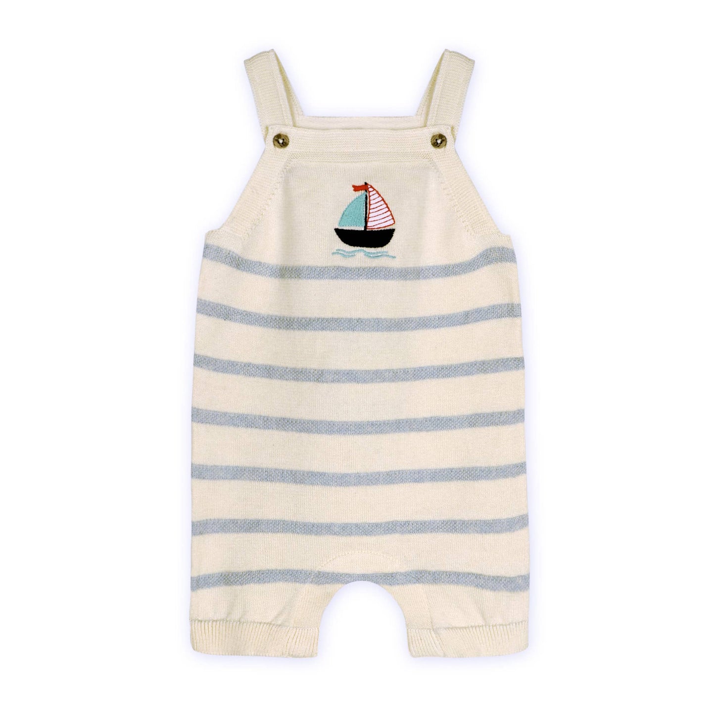 Sailboat Stripe Baby Knit Shortall Set (Organic)