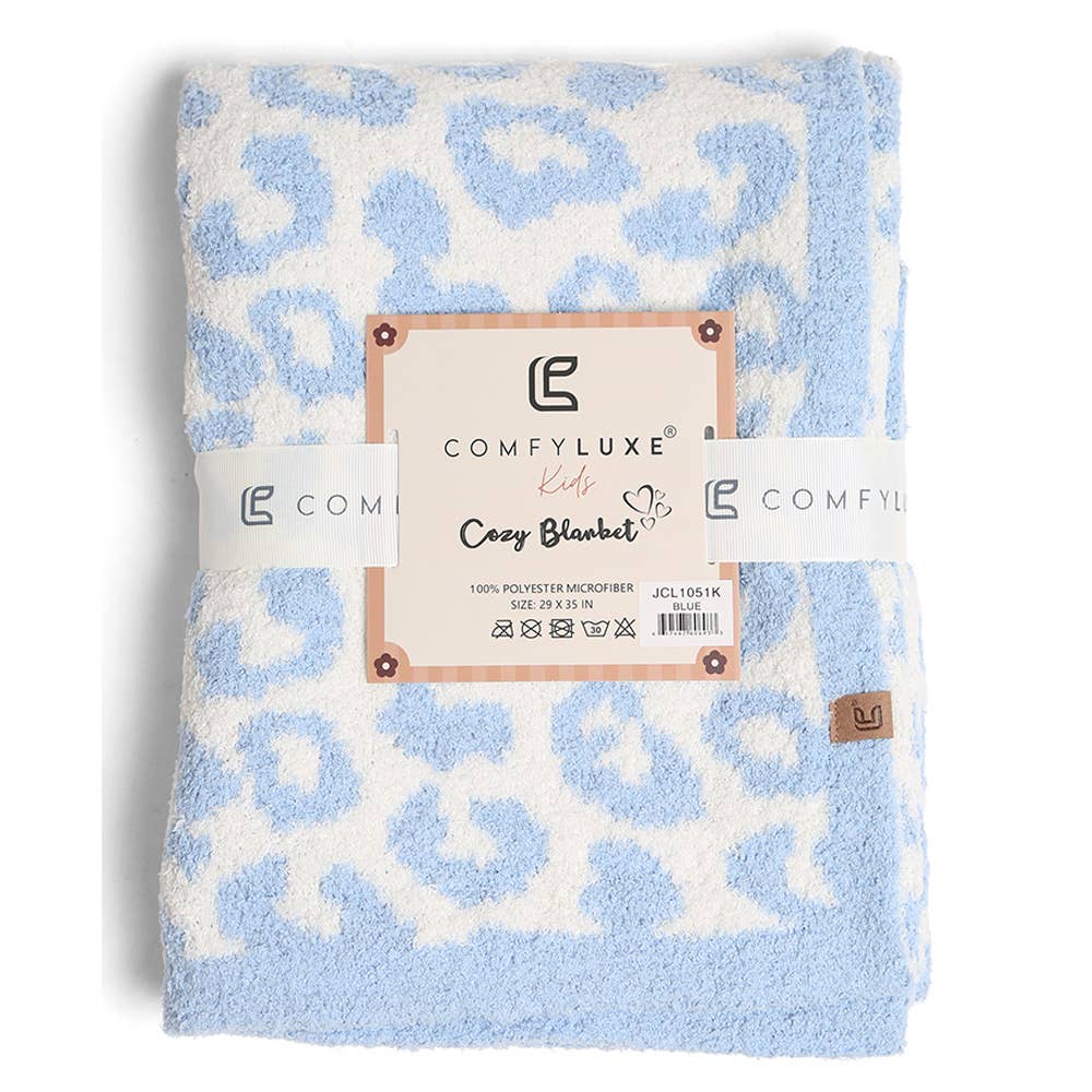 Leopard Patterned Reversible Kids Throw Blanket