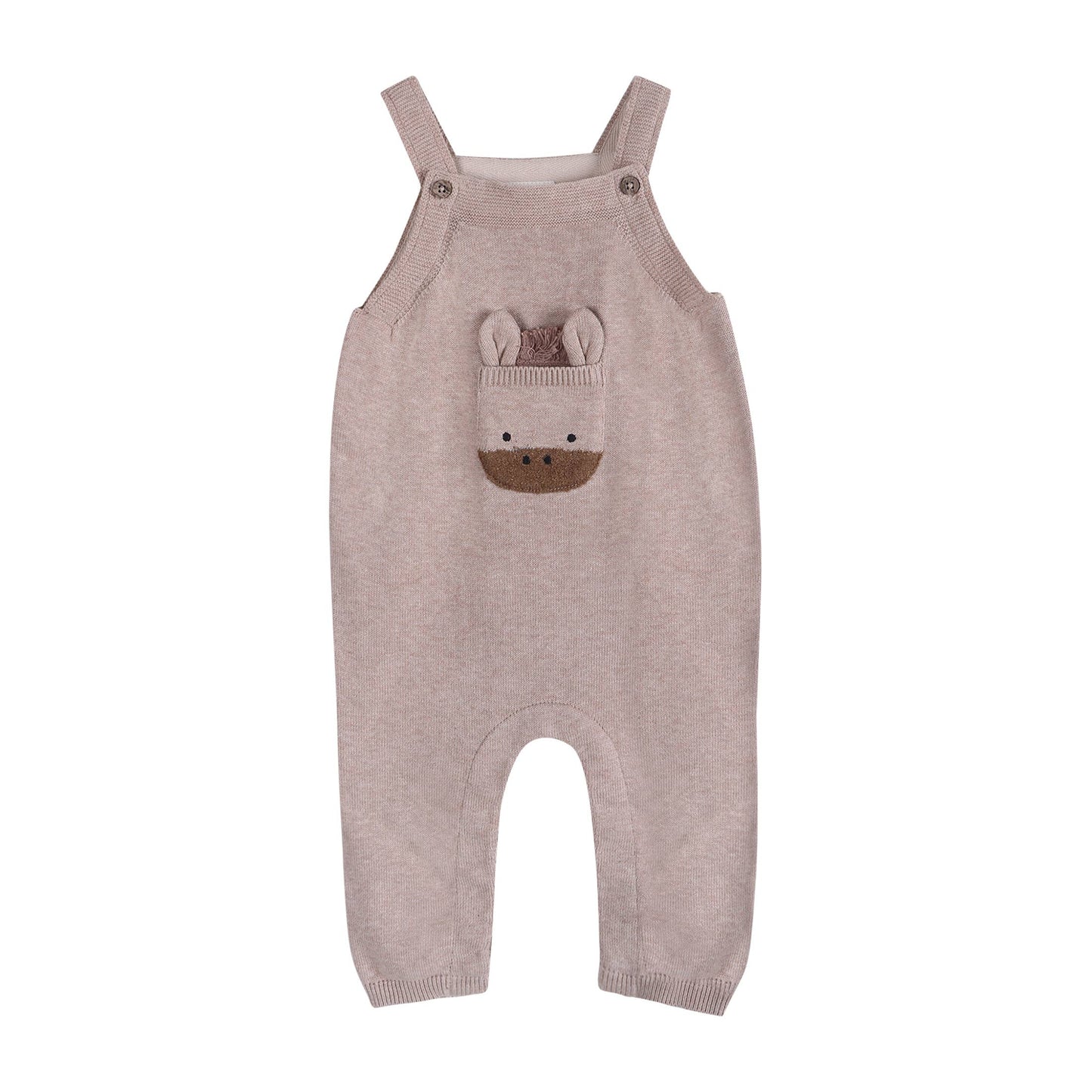 Horse Pocket Baby Knit Overall Set (Organic)