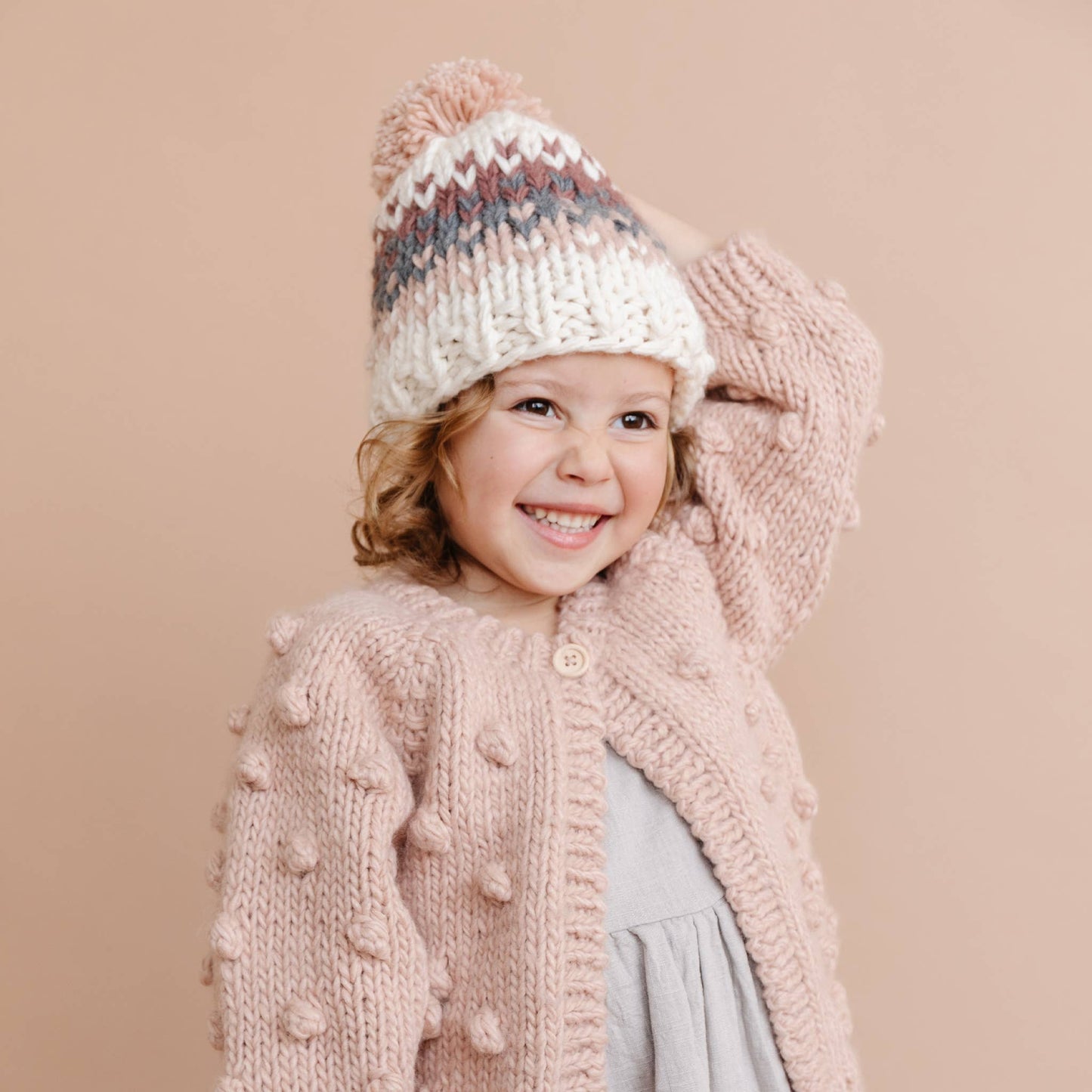 Popcorn Cardigan, Blush
