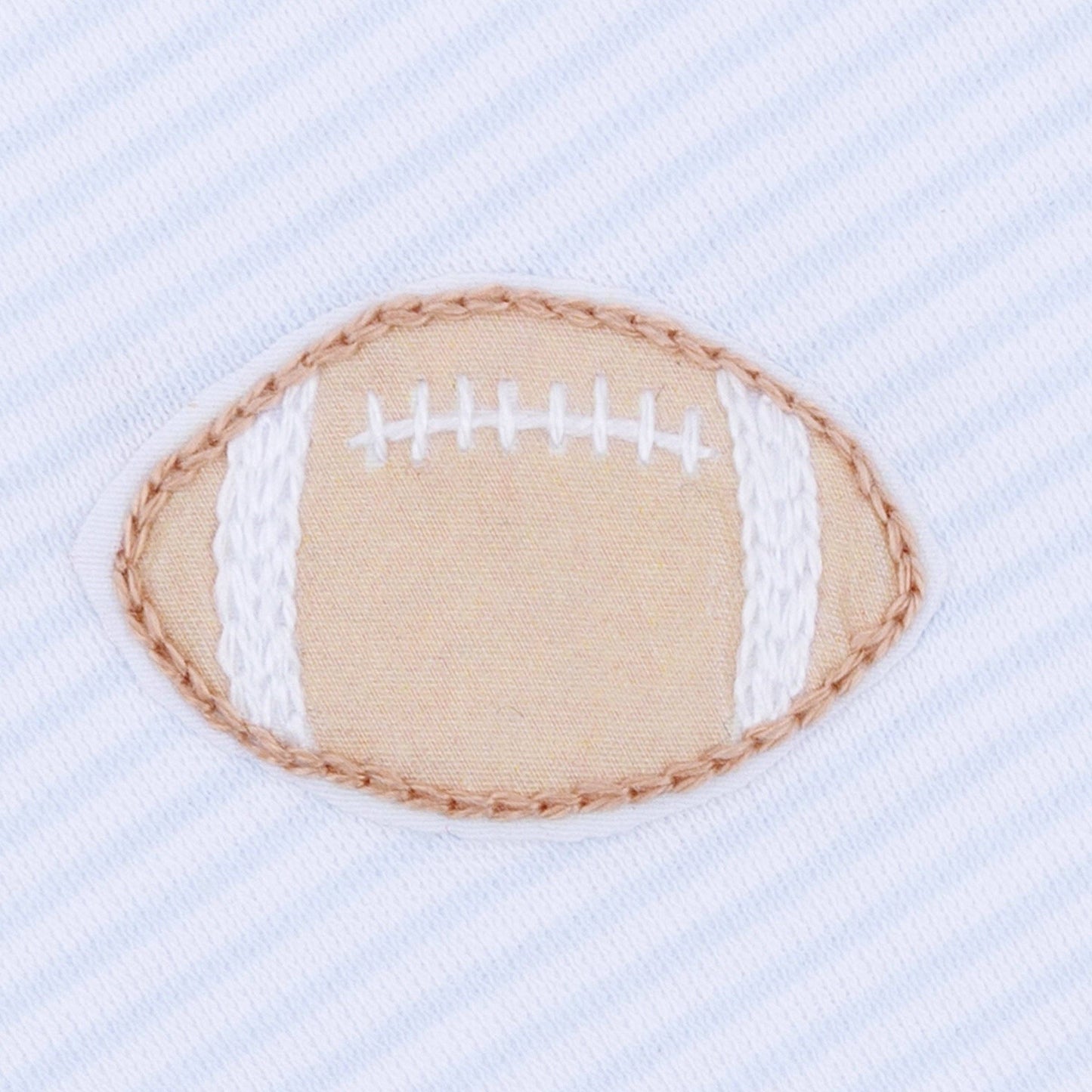 Touchdown Cutie Embroidered Footie - Light Blue