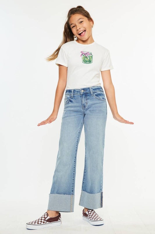 MID RISE WIDE FLARE JEANS-YC78027M
