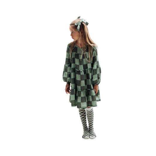 CLEMENTINE DRESS | CHECKERED GREEN | GIRLS