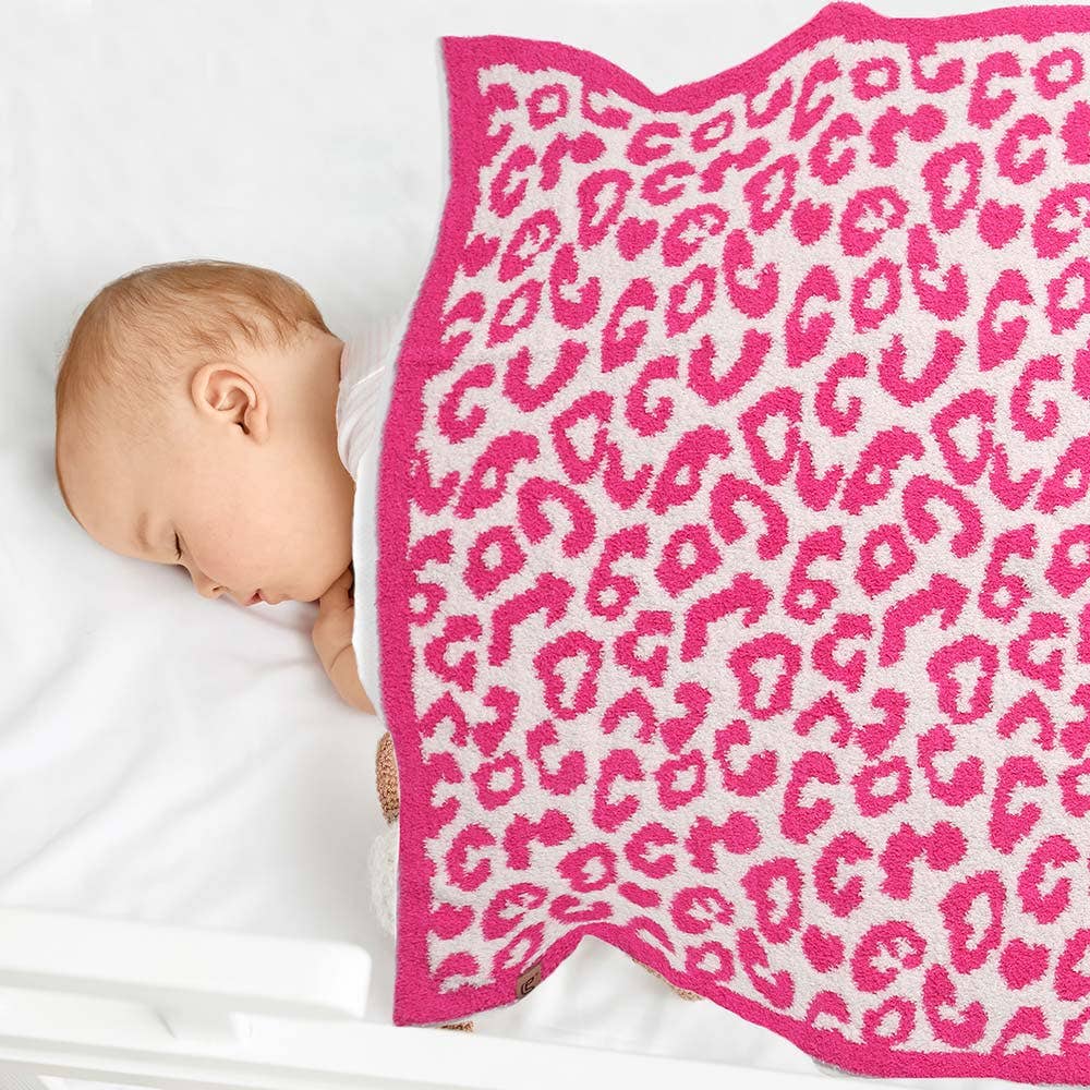 Leopard Patterned Reversible Kids Throw Blanket
