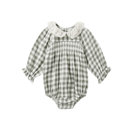 Callie Romper Forest Check