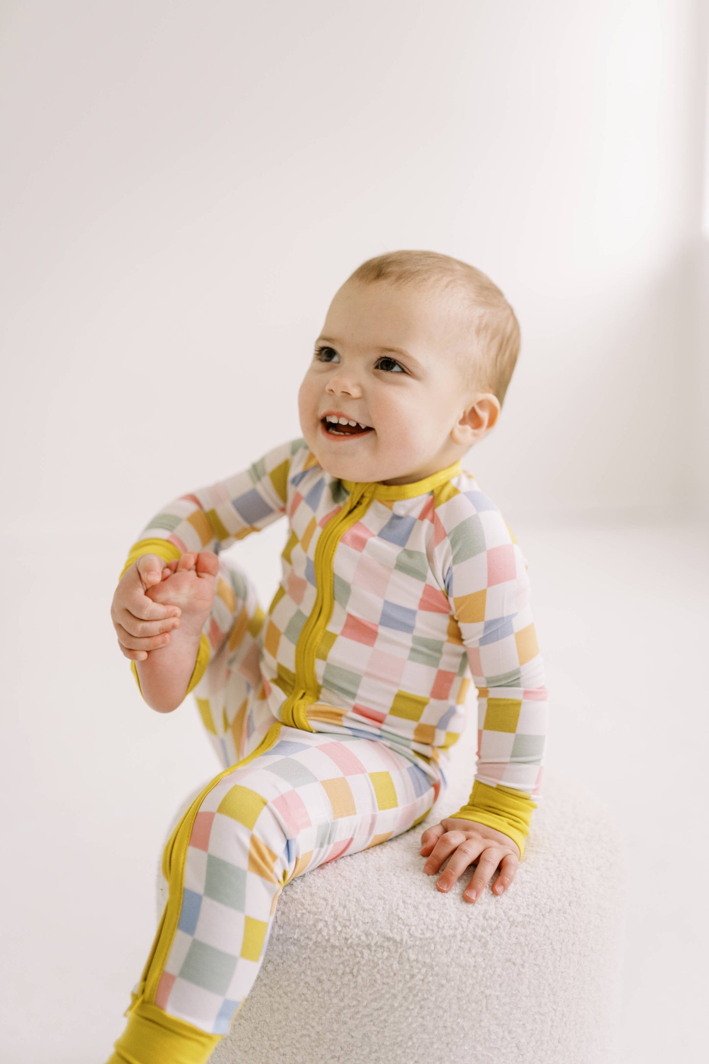 2-way zip baby sleeper -Blue Stripe - bamboo baby romper