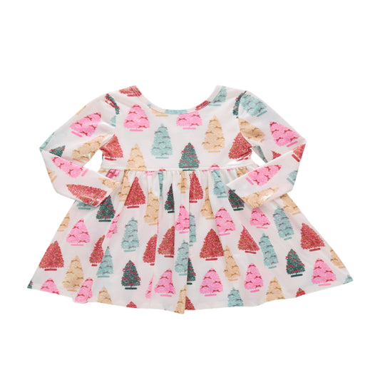 Girls Lame Steph Dress - Bottle Brush Trees