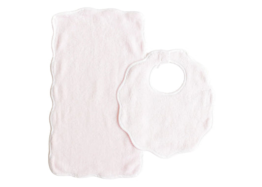 Terry Tots Bib & Burp Set - Pink Terry
