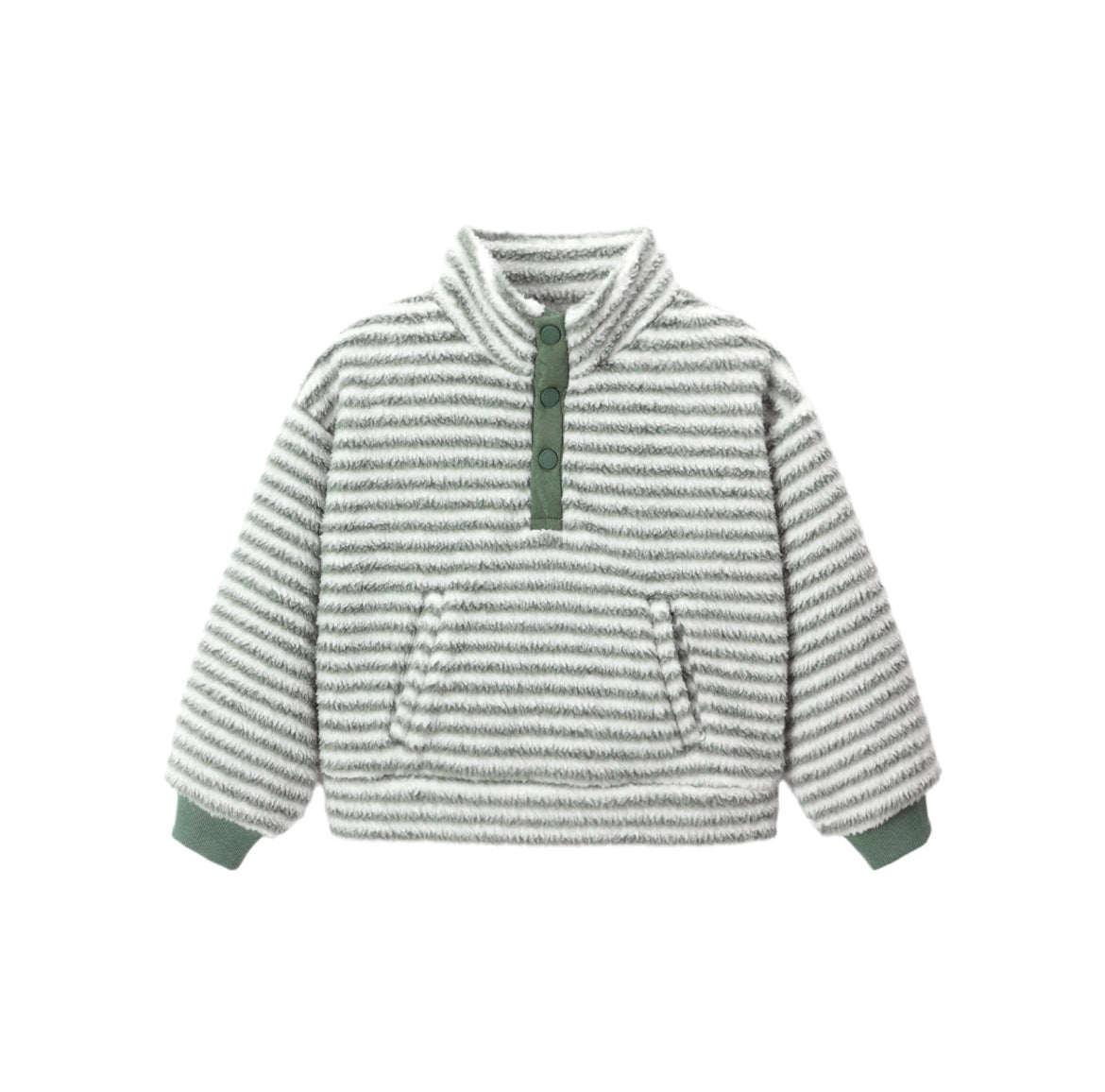 SNAP PULLOVER || EVERGREEN STRIPE