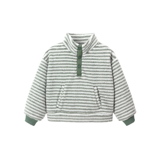 SNAP PULLOVER || EVERGREEN STRIPE