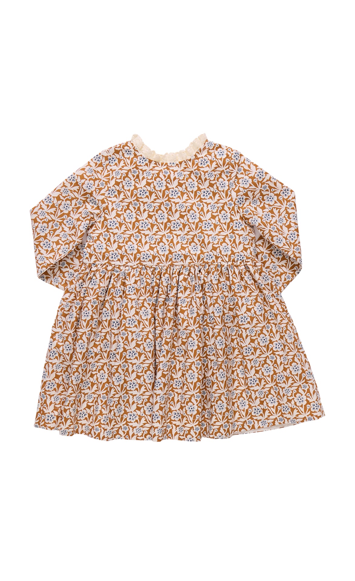 Girls Autumn Dress-Gold Climbing Floral