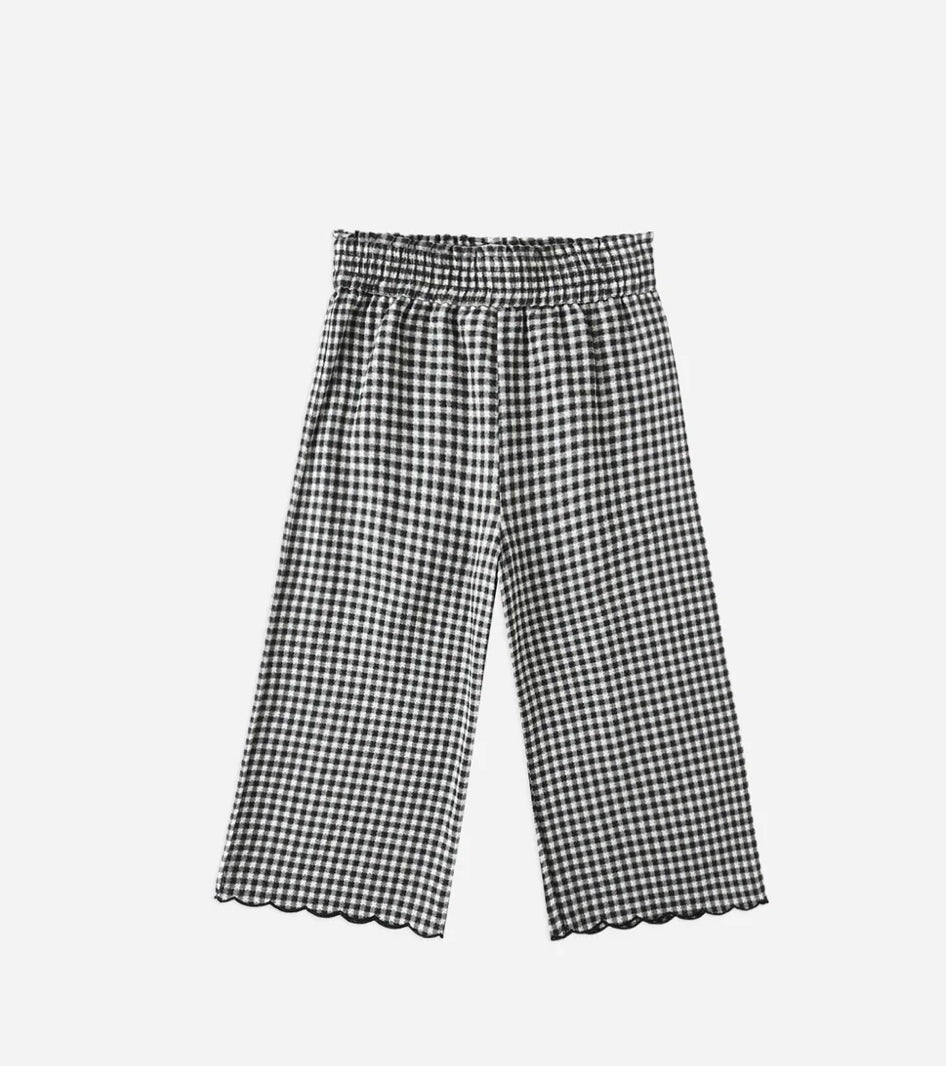WIDE LEG PANT || BLACK GINGHAM