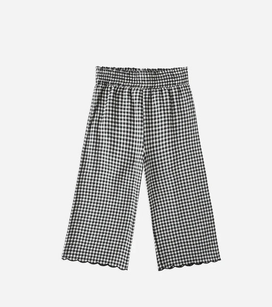 WIDE LEG PANT || BLACK GINGHAM