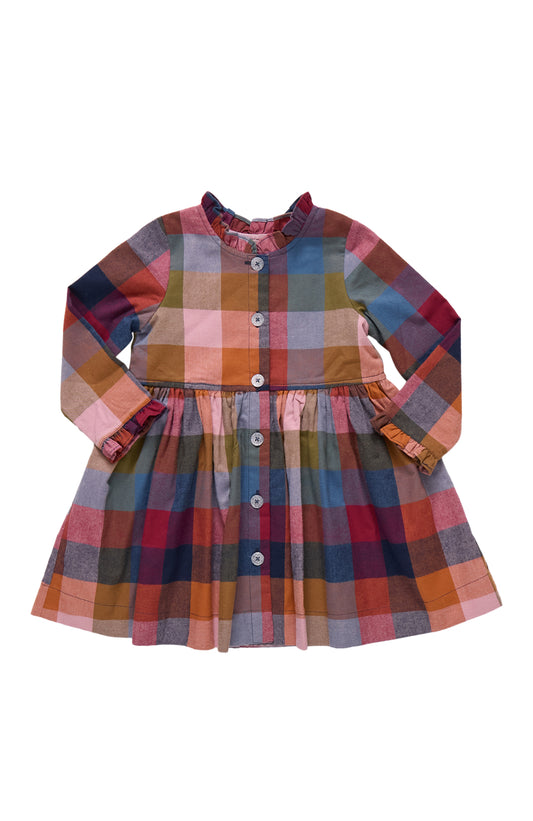 Girls Autumn Dress - Harvest Check