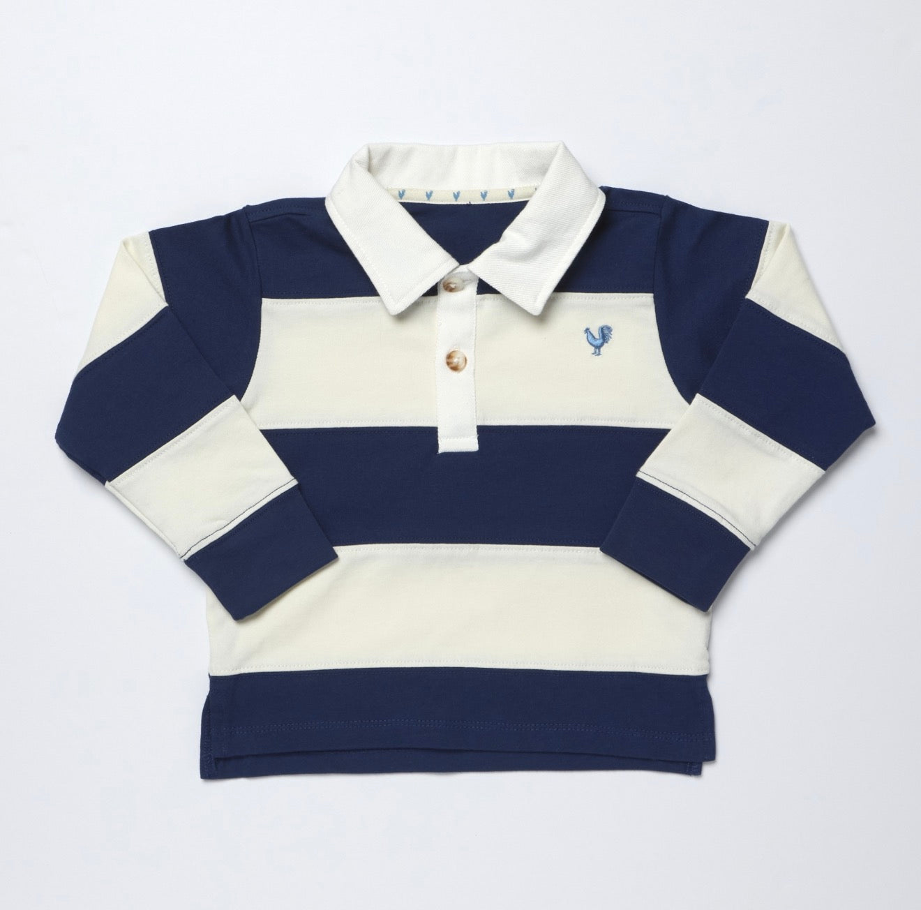 Blue Rooster Boys Albert Rugby Shirt - Navy and White