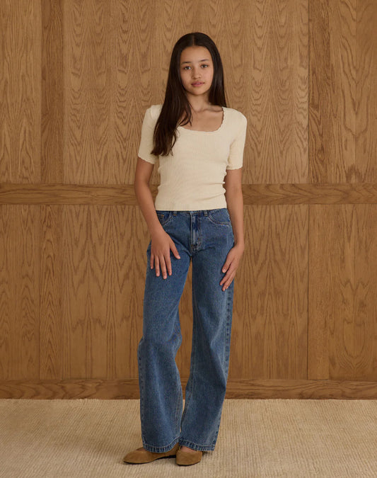 BAGGY WIDE LEG PANT || INDIGO DENIM - TEEN