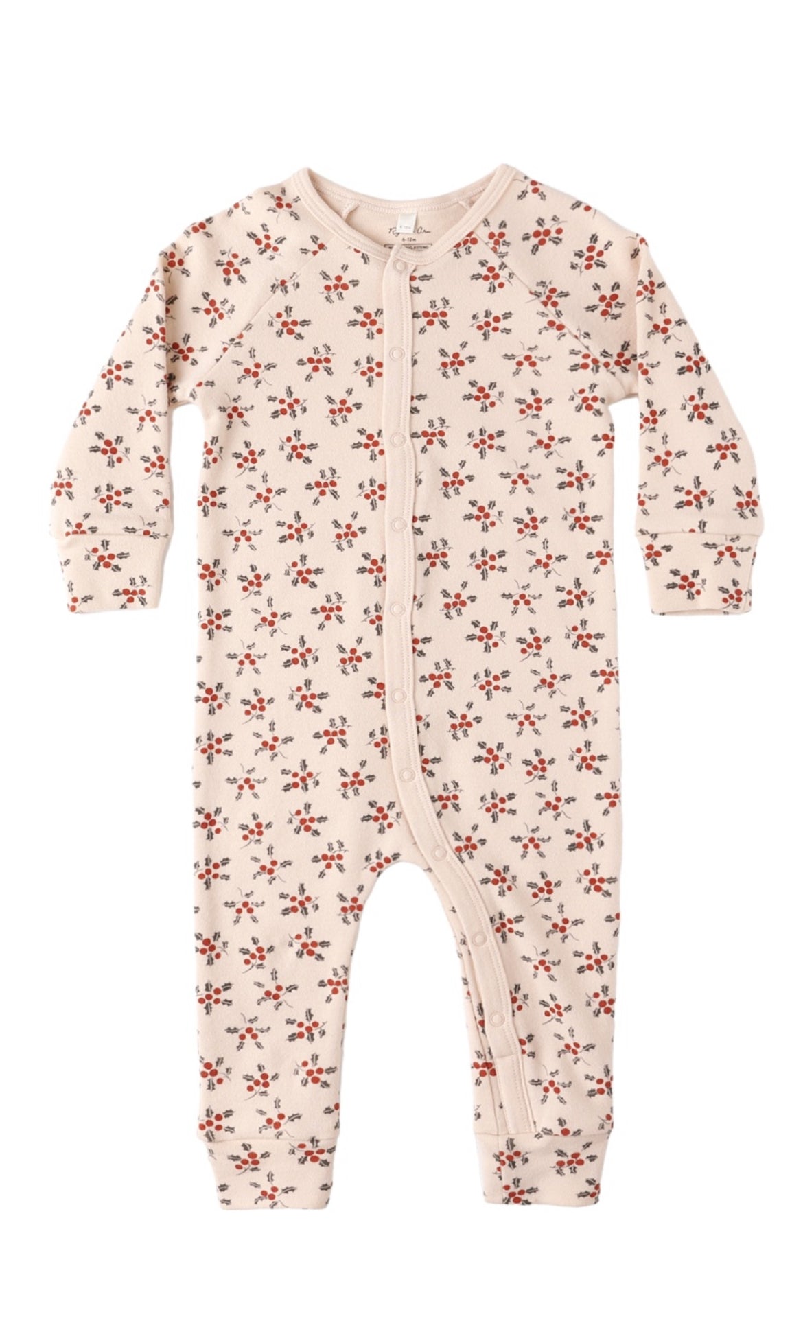 ORGANIC LONG JOHN PAJAMAS || HOLLY BERRY