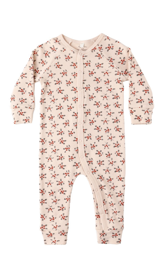 ORGANIC LONG JOHN PAJAMAS || HOLLY BERRY