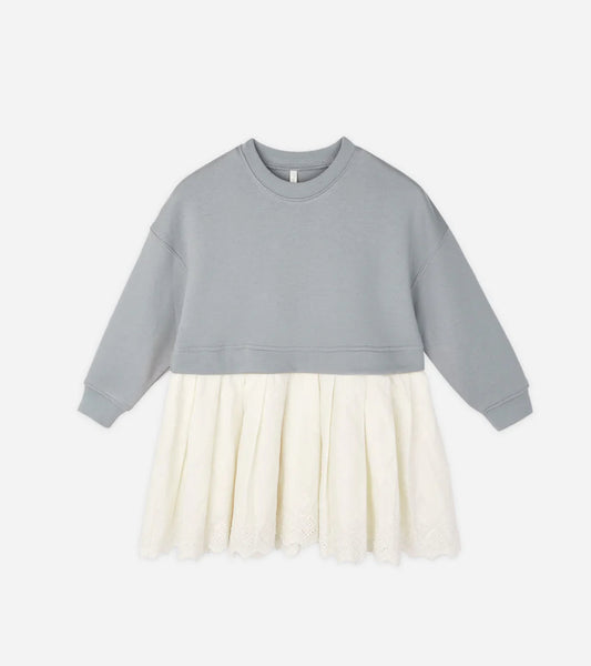 SWEATSHIRT DRESS || DUSTY BLUE