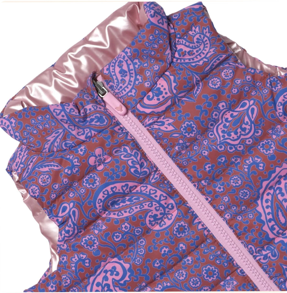 Girls Reversible Riley Vest-Purple Paisley Vines