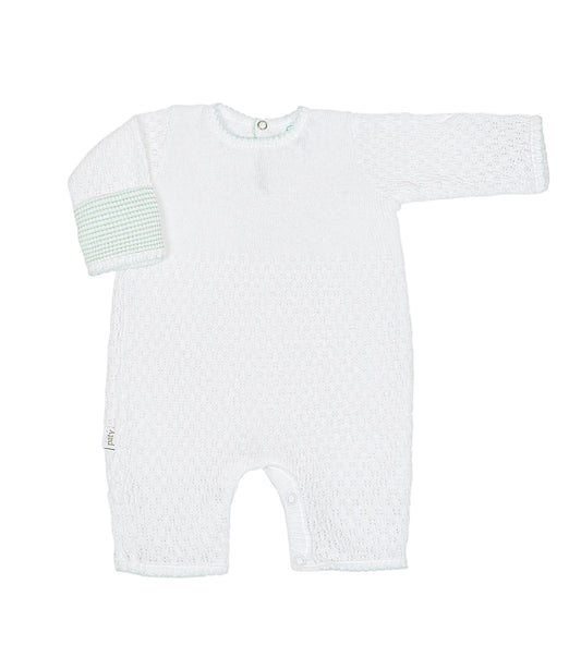 Baby Romper with Cuffs-Mint
