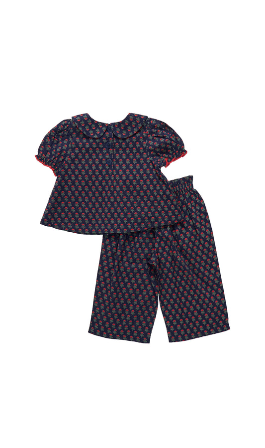 Baby Girls Dawson 2-piece set - Navy Carnation