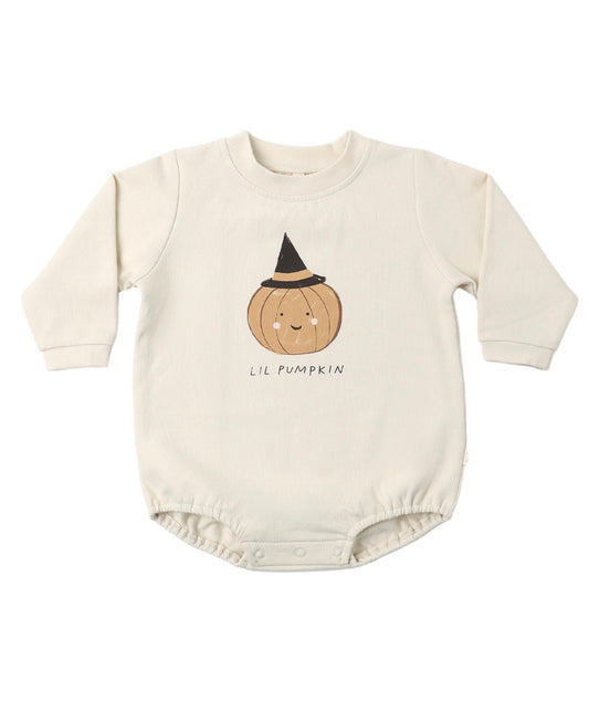 CREWNECK BUBBLE ROMPER LIL PUMPKIN