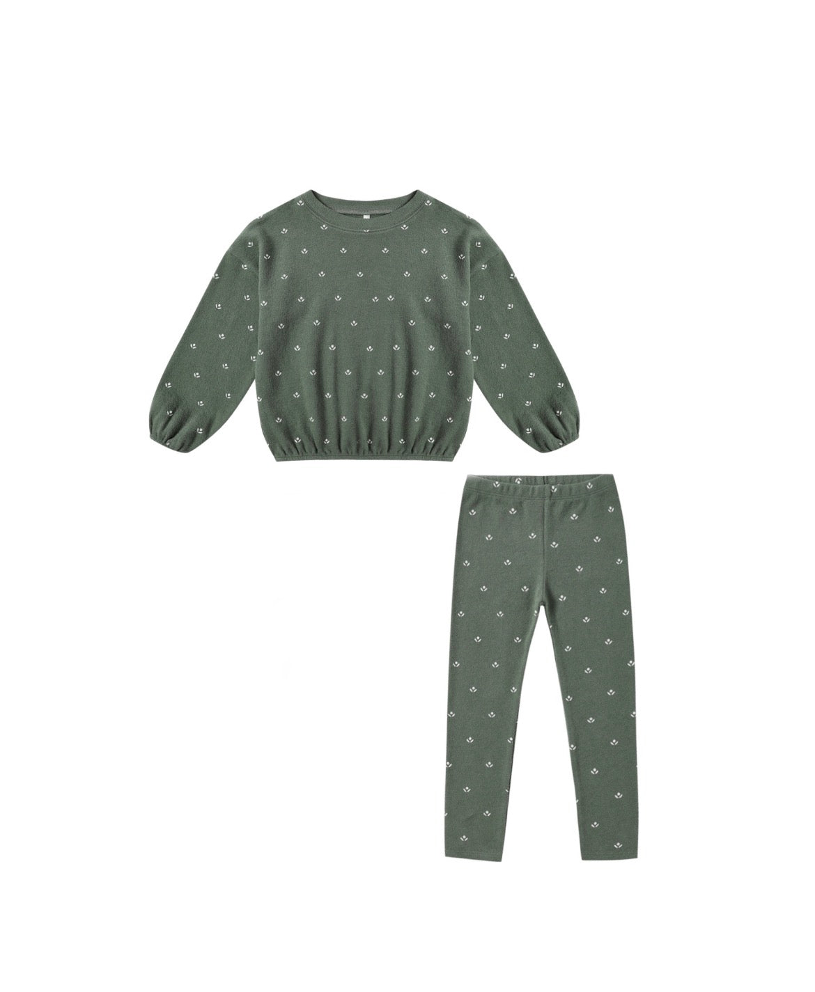Spongey Knit Set-Evergreen Ditsy
